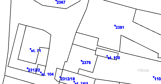 Parcela st. 110/4 v KÚ Močidlec, Katastrální mapa