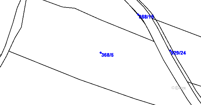 Parcela st. 368/5 v KÚ Močidlec, Katastrální mapa