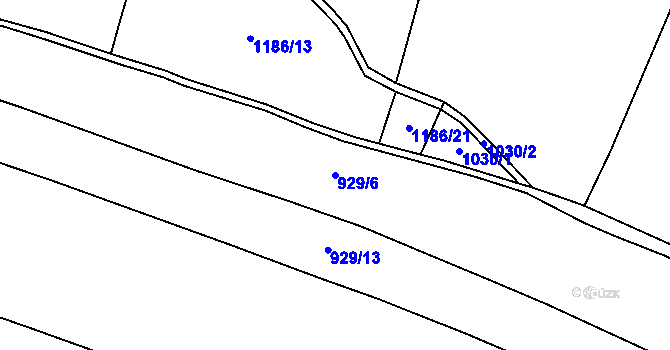 Parcela st. 929/6 v KÚ Močidlec, Katastrální mapa