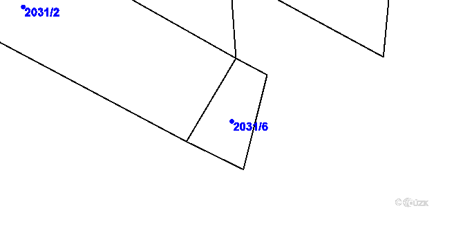 Parcela st. 2031/6 v KÚ Močidlec, Katastrální mapa