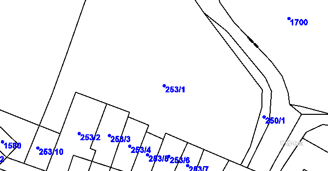 Parcela st. 253/1 v KÚ Novosedly u Žlutic, Katastrální mapa