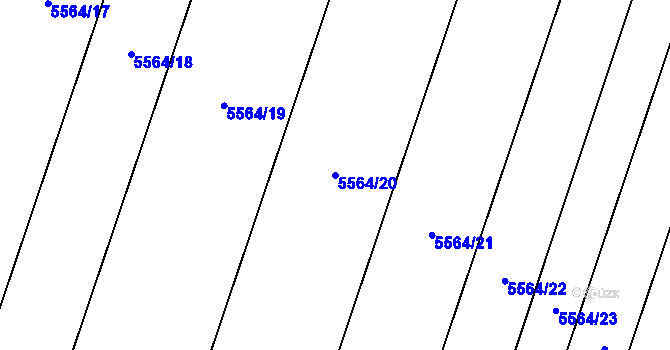 Parcela st. 5564/20 v KÚ Novosedly na Moravě, Katastrální mapa