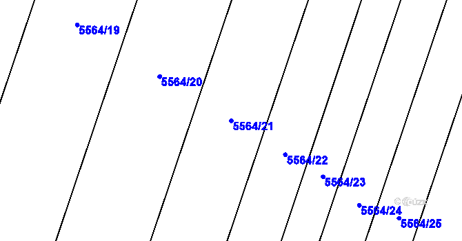 Parcela st. 5564/21 v KÚ Novosedly na Moravě, Katastrální mapa