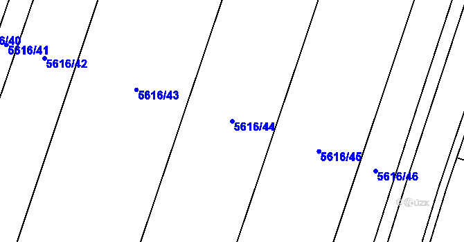 Parcela st. 5616/44 v KÚ Novosedly na Moravě, Katastrální mapa