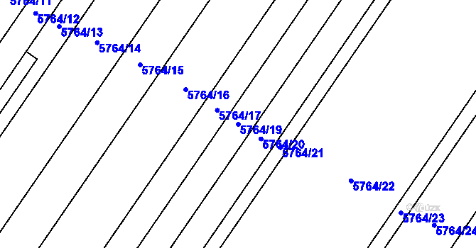 Parcela st. 5764/19 v KÚ Novosedly na Moravě, Katastrální mapa