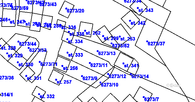 Parcela st. 6273/13 v KÚ Novosedly na Moravě, Katastrální mapa