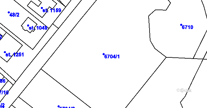 Parcela st. 6704/1 v KÚ Novosedly na Moravě, Katastrální mapa