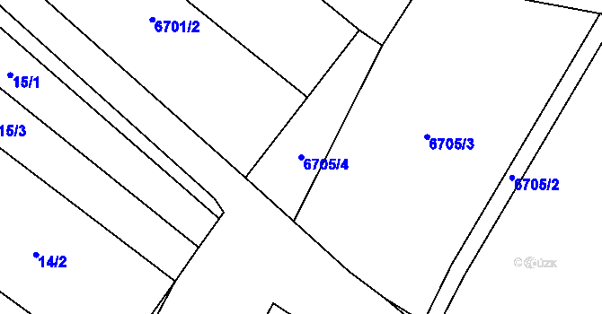 Parcela st. 6705/4 v KÚ Novosedly na Moravě, Katastrální mapa
