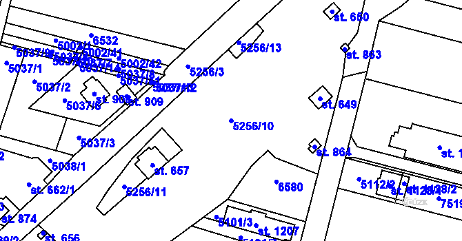 Parcela st. 5256/10 v KÚ Novosedly na Moravě, Katastrální mapa