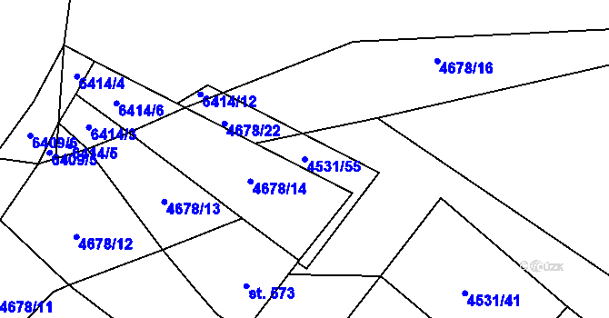 Parcela st. 4531/55 v KÚ Novosedly na Moravě, Katastrální mapa