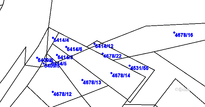 Parcela st. 4678/22 v KÚ Novosedly na Moravě, Katastrální mapa