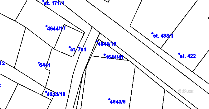 Parcela st. 4644/41 v KÚ Novosedly na Moravě, Katastrální mapa