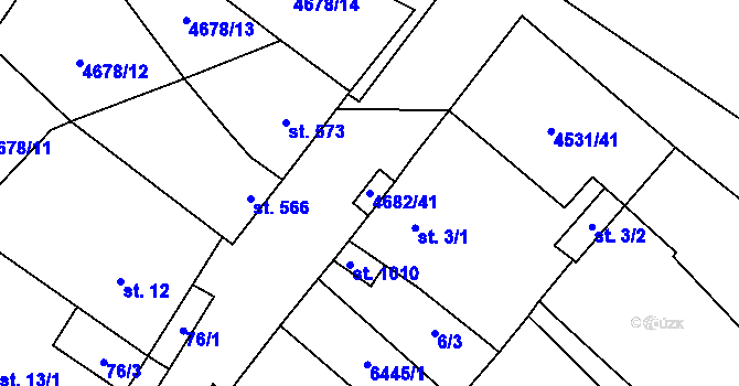 Parcela st. 4682/41 v KÚ Novosedly na Moravě, Katastrální mapa