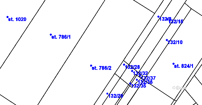 Parcela st. 786/7 v KÚ Novosedly na Moravě, Katastrální mapa