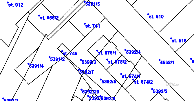 Parcela st. 675/1 v KÚ Novosedly na Moravě, Katastrální mapa