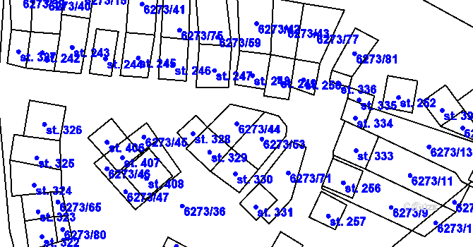 Parcela st. 6273/44 v KÚ Novosedly na Moravě, Katastrální mapa