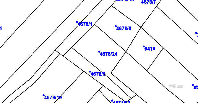 Parcela st. 4678/24 v KÚ Novosedly na Moravě, Katastrální mapa