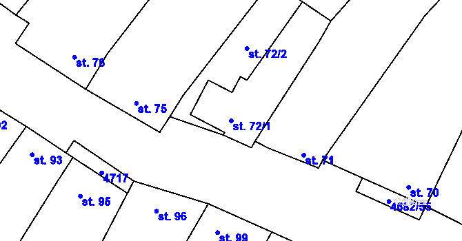 Parcela st. 72/1 v KÚ Novosedly na Moravě, Katastrální mapa