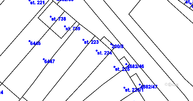 Parcela st. 224 v KÚ Novosedly na Moravě, Katastrální mapa