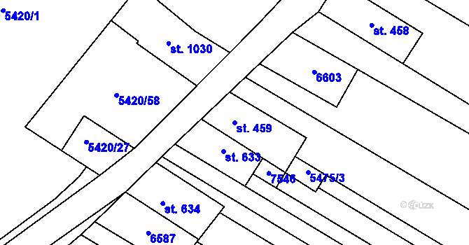 Parcela st. 459 v KÚ Novosedly na Moravě, Katastrální mapa