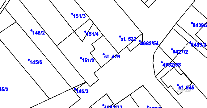 Parcela st. 479 v KÚ Novosedly na Moravě, Katastrální mapa