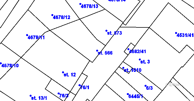 Parcela st. 566 v KÚ Novosedly na Moravě, Katastrální mapa