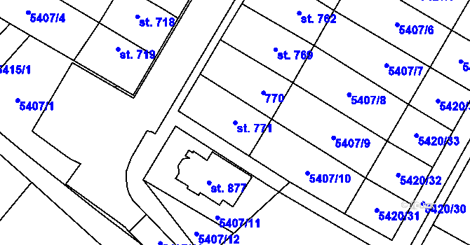 Parcela st. 771 v KÚ Novosedly na Moravě, Katastrální mapa