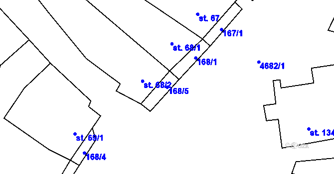 Parcela st. 168/5 v KÚ Novosedly na Moravě, Katastrální mapa