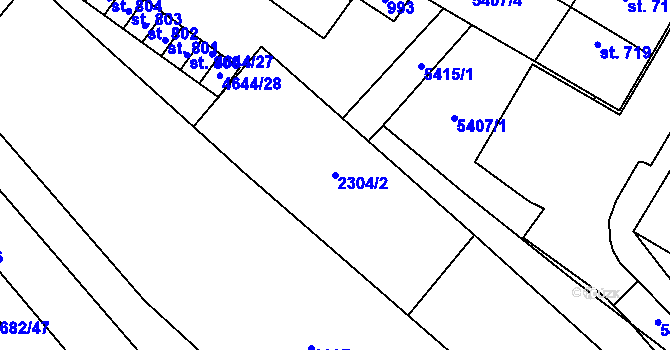 Parcela st. 2304/2 v KÚ Novosedly na Moravě, Katastrální mapa