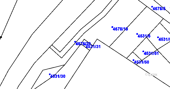 Parcela st. 4531/31 v KÚ Novosedly na Moravě, Katastrální mapa