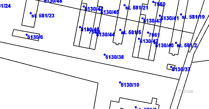 Parcela st. 5130/38 v KÚ Novosedly na Moravě, Katastrální mapa