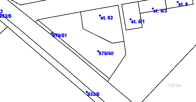 Parcela st. 979/50 v KÚ Kolence, Katastrální mapa