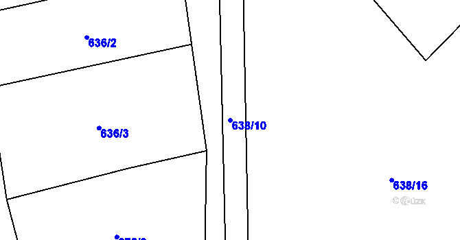Parcela st. 638/10 v KÚ Kolence, Katastrální mapa