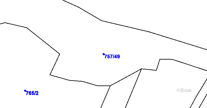 Parcela st. 757/49 v KÚ Kolence, Katastrální mapa
