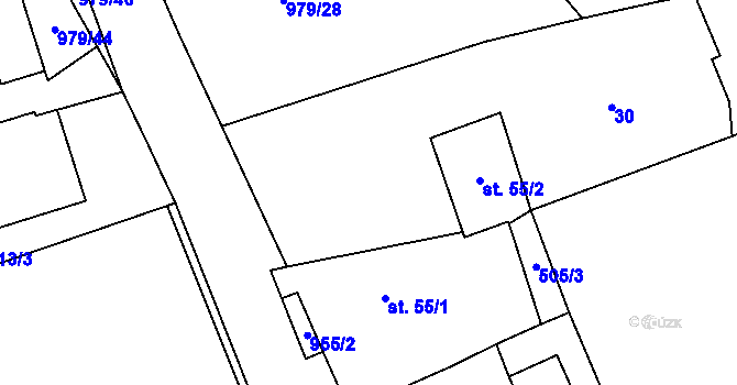 Parcela st. 979/54 v KÚ Kolence, Katastrální mapa
