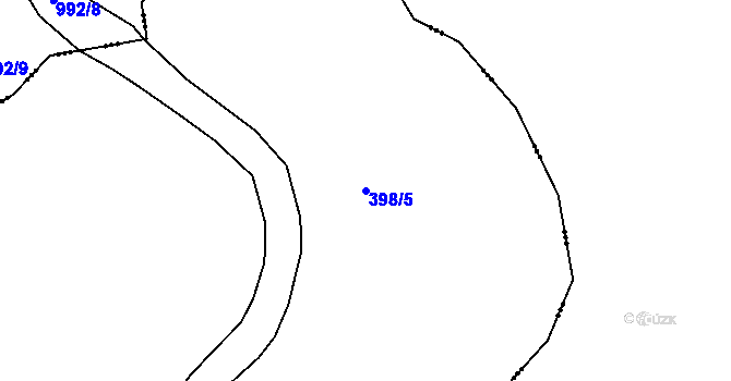 Parcela st. 398/5 v KÚ Mláka, Katastrální mapa