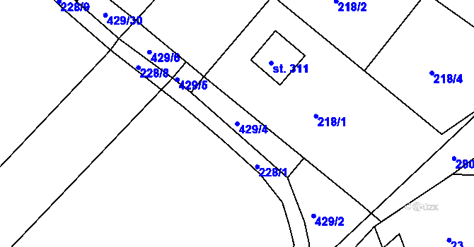 Parcela st. 429/4 v KÚ Novosedly nad Nežárkou, Katastrální mapa