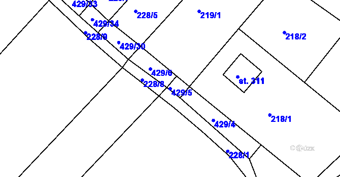 Parcela st. 429/5 v KÚ Novosedly nad Nežárkou, Katastrální mapa