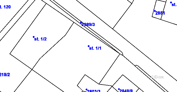 Parcela st. 1/1 v KÚ Novosedly nad Nežárkou, Katastrální mapa