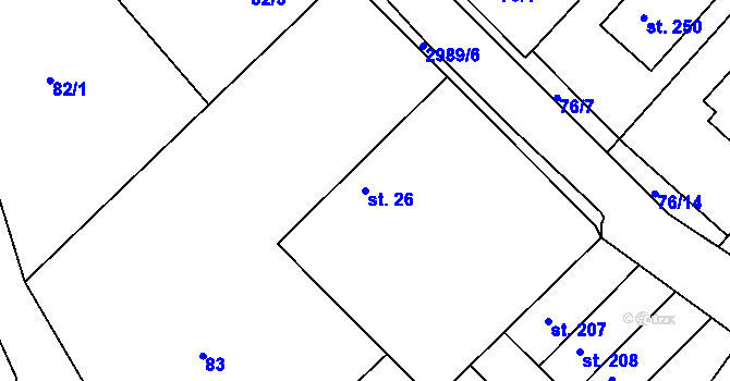 Parcela st. 26 v KÚ Novosedly nad Nežárkou, Katastrální mapa