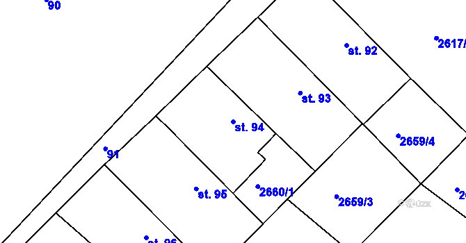 Parcela st. 94 v KÚ Novosedly nad Nežárkou, Katastrální mapa