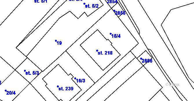 Parcela st. 218 v KÚ Novosedly nad Nežárkou, Katastrální mapa