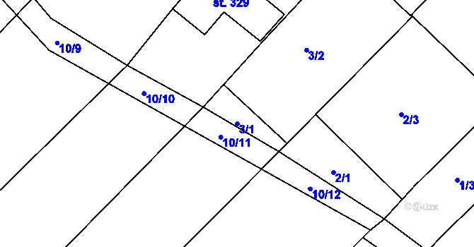 Parcela st. 3/1 v KÚ Novosedly nad Nežárkou, Katastrální mapa