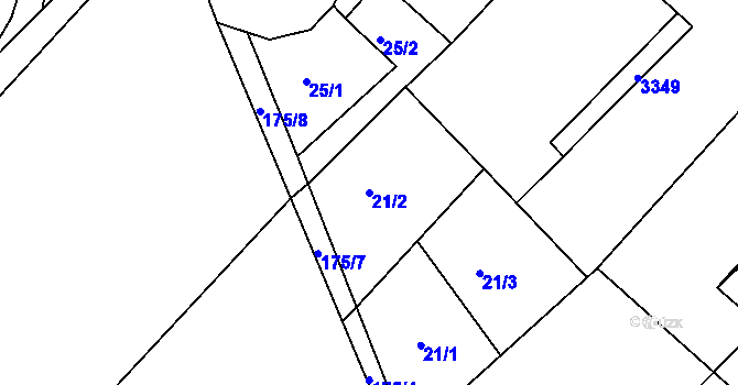 Parcela st. 21/2 v KÚ Novosedly nad Nežárkou, Katastrální mapa