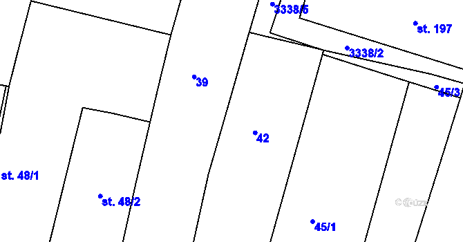 Parcela st. 43/1 v KÚ Novosedly nad Nežárkou, Katastrální mapa