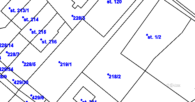 Parcela st. 218/3 v KÚ Novosedly nad Nežárkou, Katastrální mapa