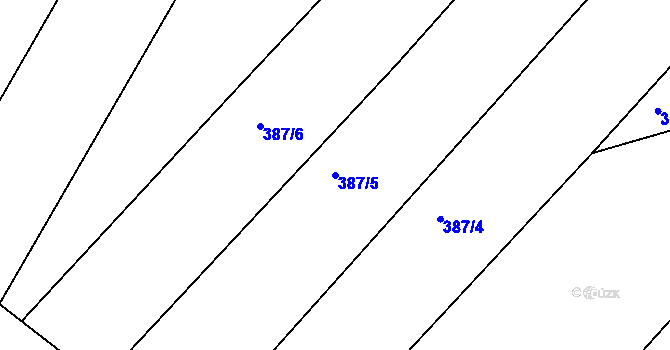 Parcela st. 387/5 v KÚ Novosedly nad Nežárkou, Katastrální mapa