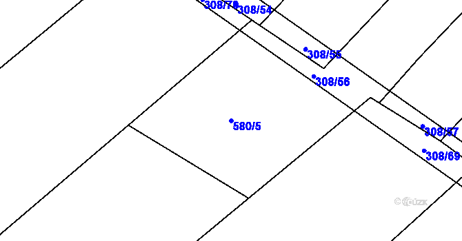 Parcela st. 580/5 v KÚ Novosedly nad Nežárkou, Katastrální mapa