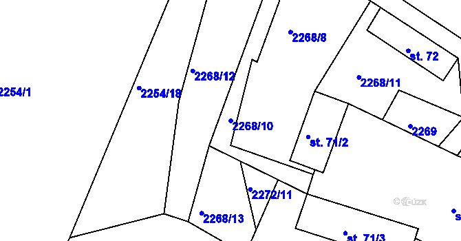Parcela st. 2268/10 v KÚ Novosedly nad Nežárkou, Katastrální mapa