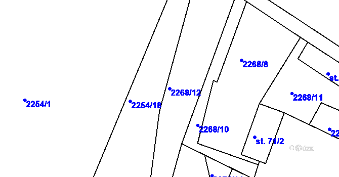 Parcela st. 2268/12 v KÚ Novosedly nad Nežárkou, Katastrální mapa